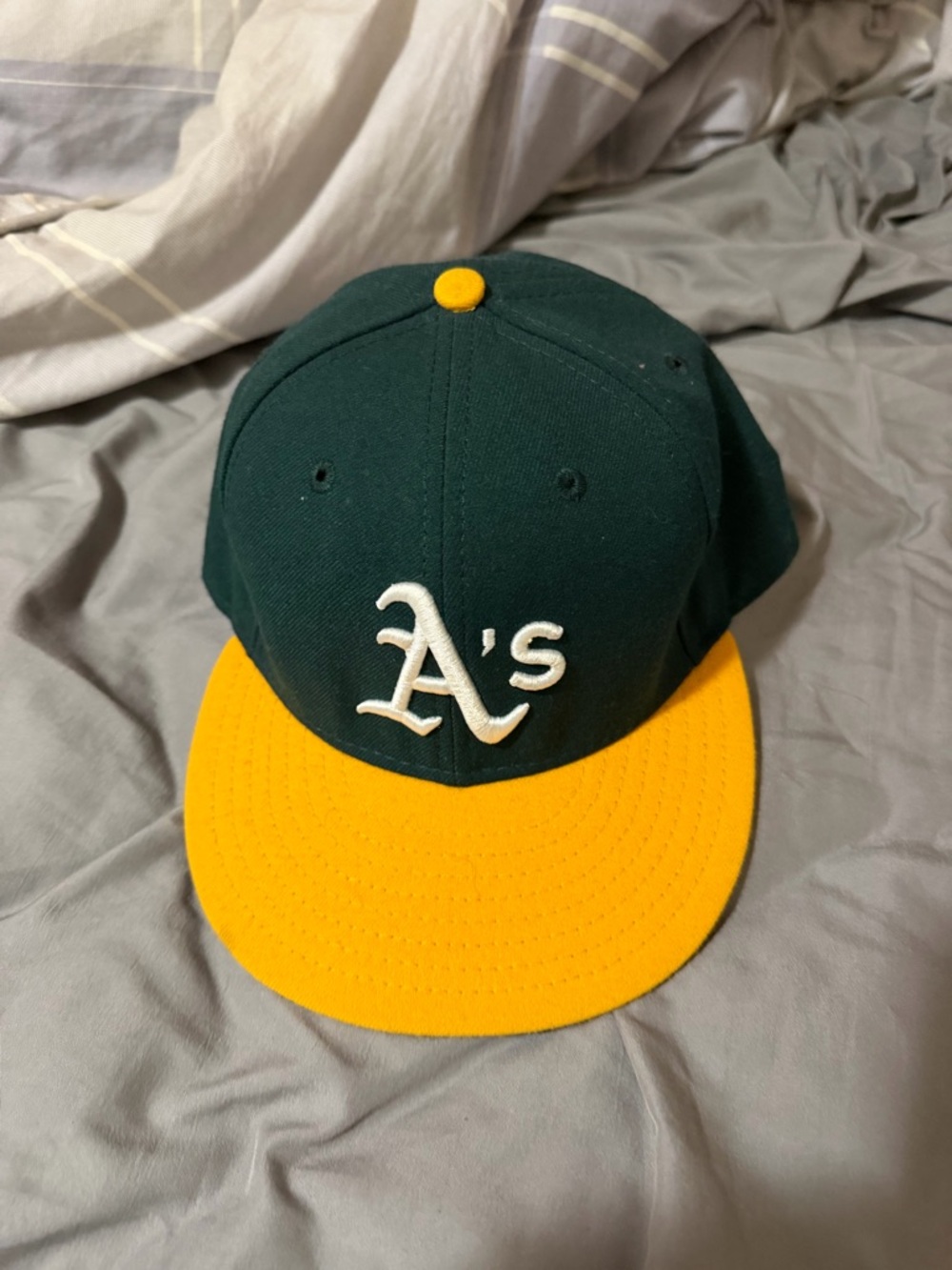 9fifty Kids Green and Yellow A's Snapback Hat